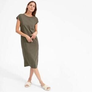 Everlane Luxe Cotton Side Slit Midi Dress XXS